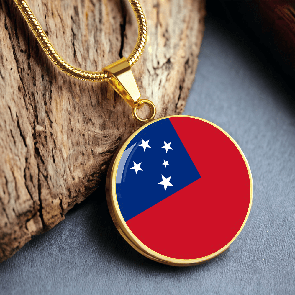 Samoa Flag Pendant Necklace