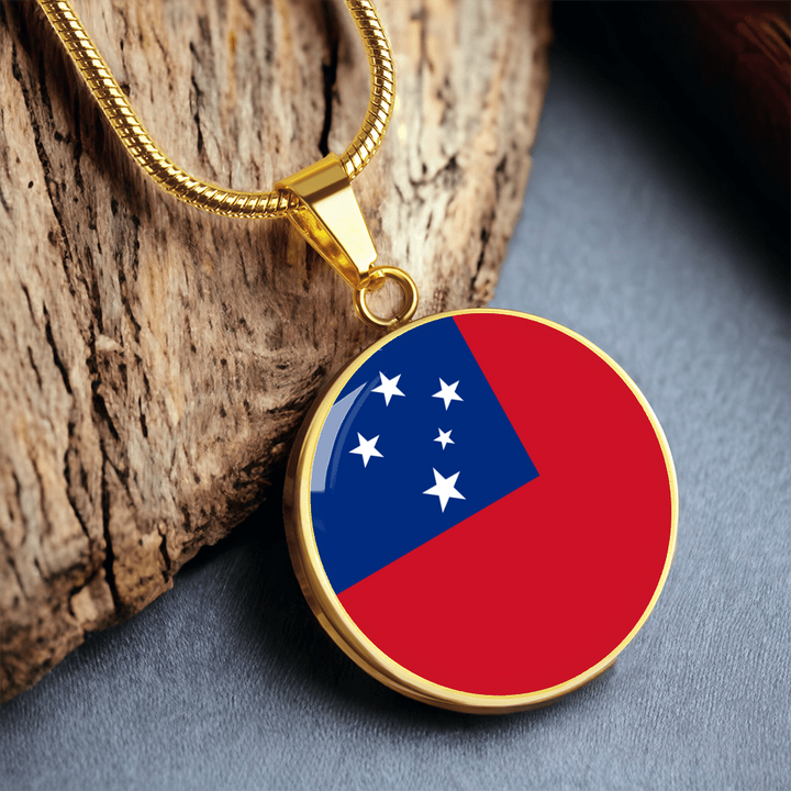 Samoa Flag Pendant Necklace