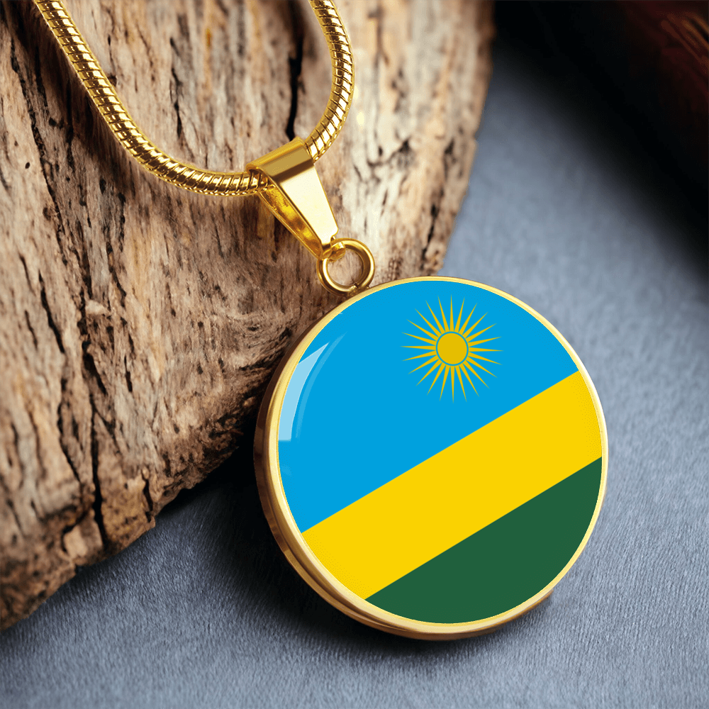 Rwanda Flag Pendant Necklace