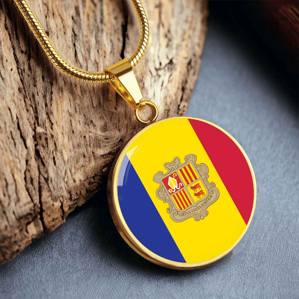Andorra Flag Pendant Necklace