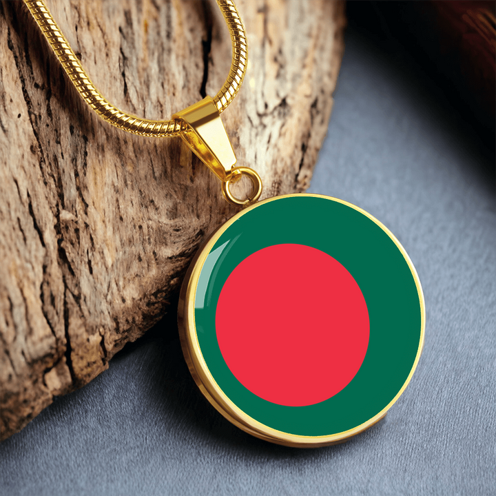 Bangladesh Flag Pendant Necklace