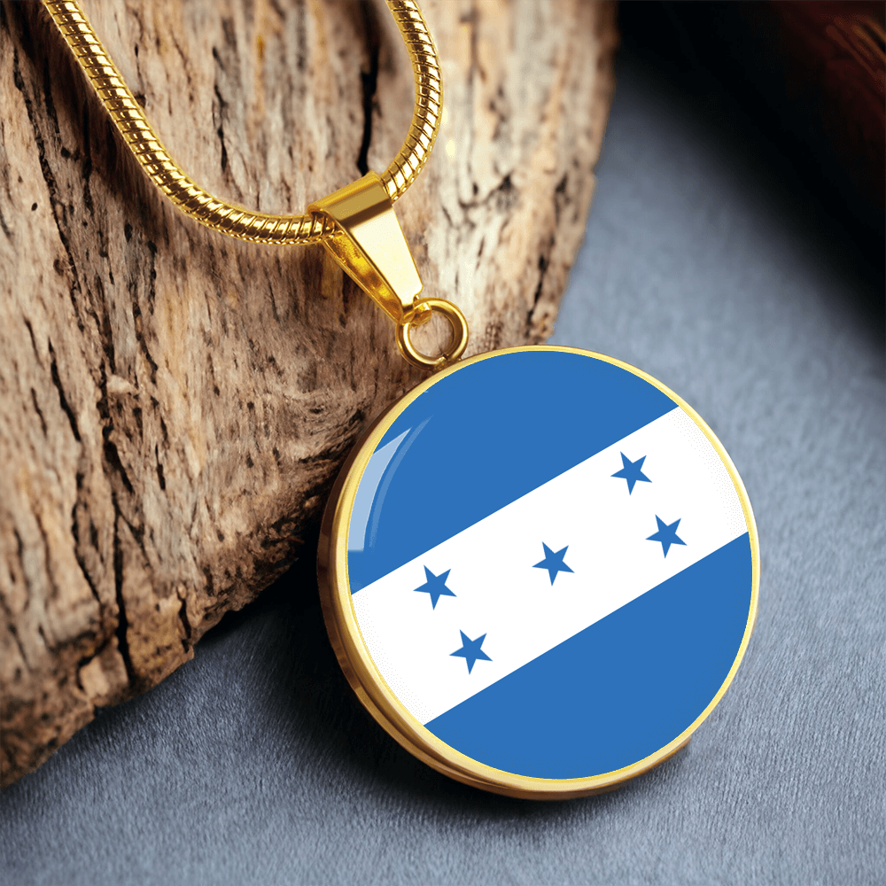 Honduras Flag Pendant Necklace