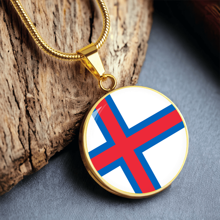 Faroe Islands Flag Pendant Necklace