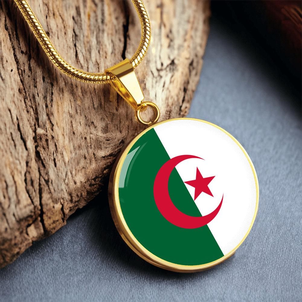 Algeria Flag Pendant Necklace