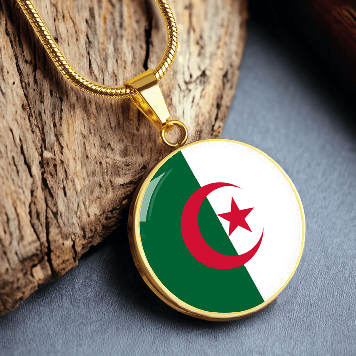 Algeria Flag Pendant Necklace