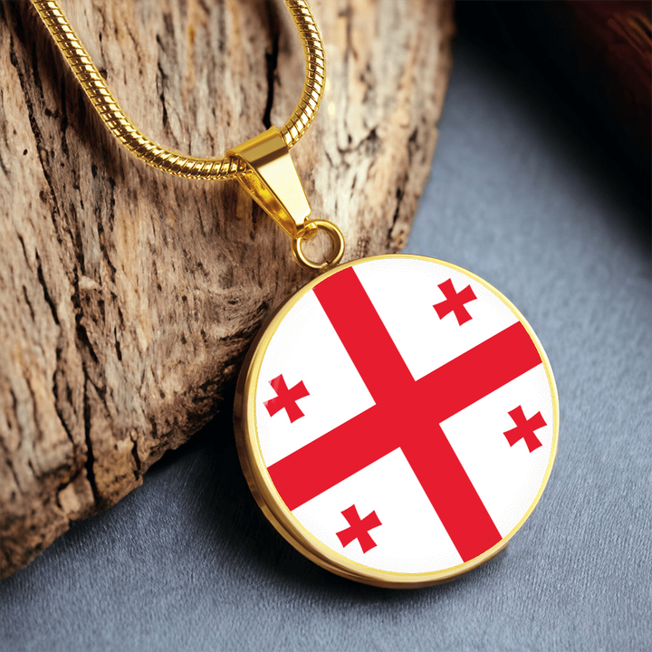 Georgia Flag Pendant Necklace