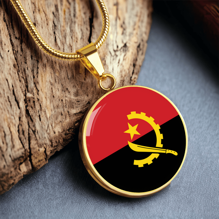 Angola Flag Pendant Necklace