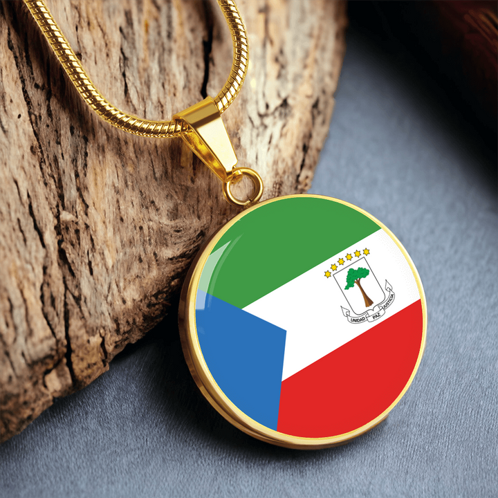 Equatorial Guinea Flag Pendant Necklace