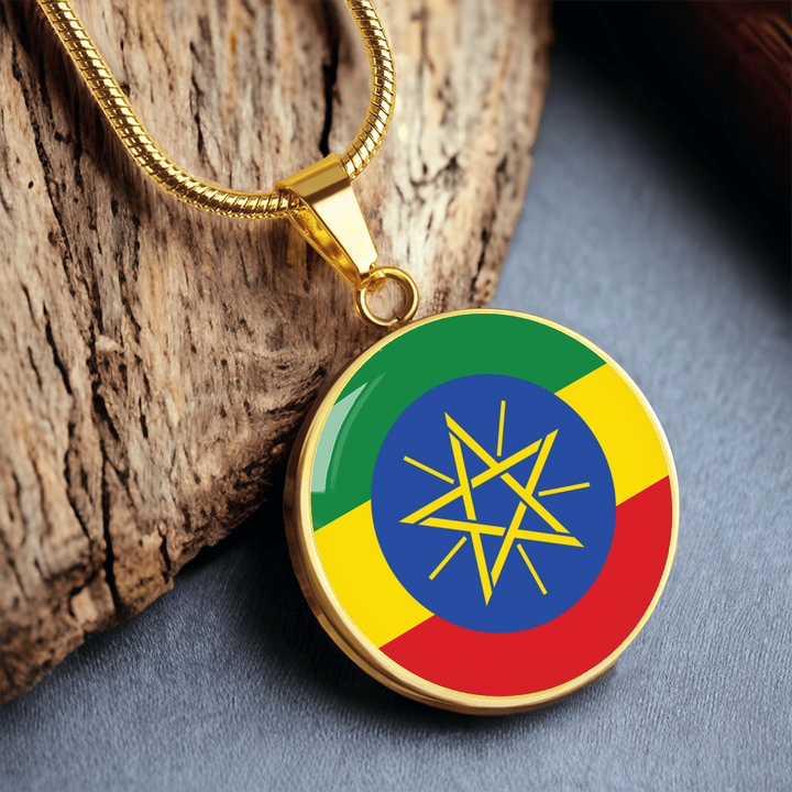 Ethiopia Flag Pendant Necklace