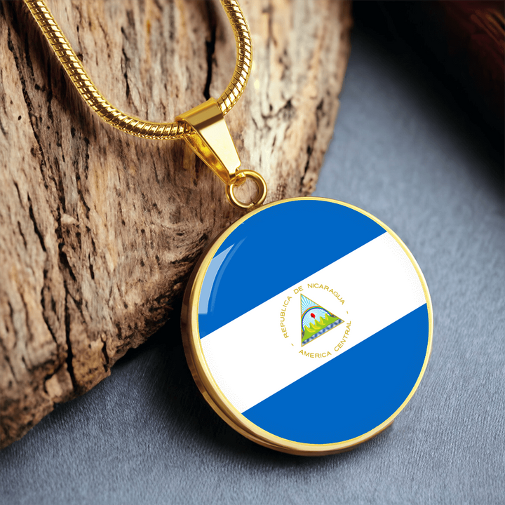 Nicaragua Flag Pendant Necklace