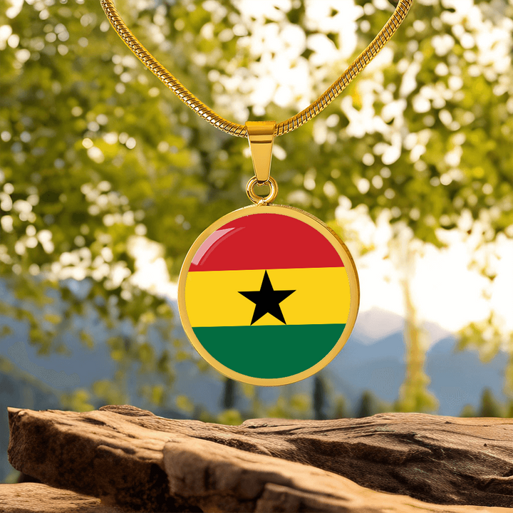 Ghana Flag Pendant Necklace