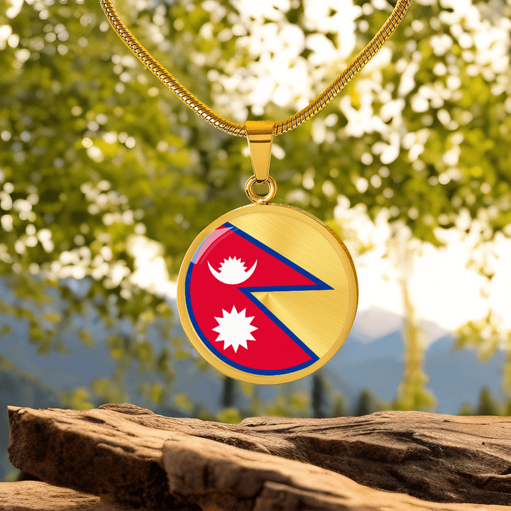Nepal Flag Pendant Necklace