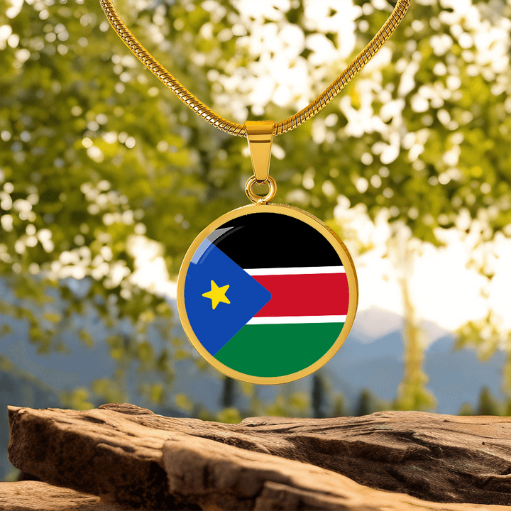 South Sudan Flag Pendant Necklace