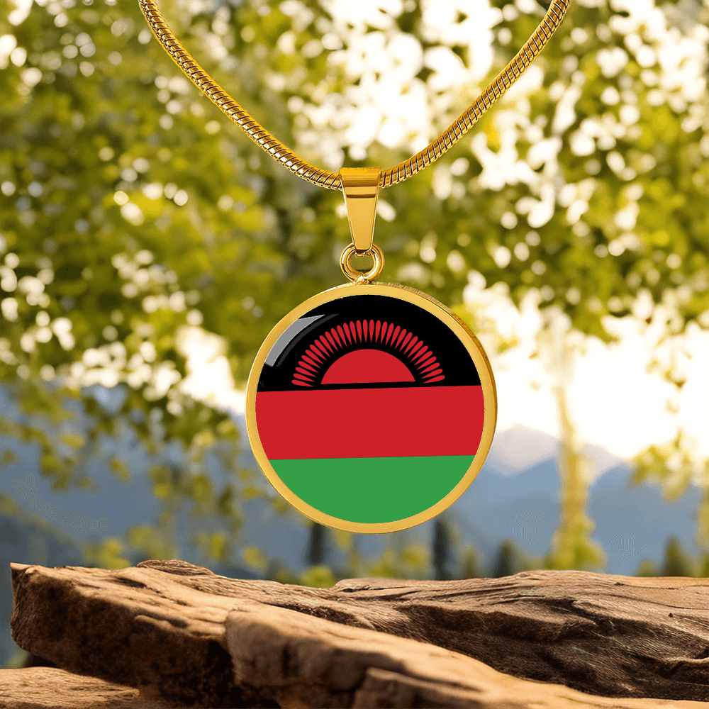 Malawi Flag Pendant Necklace