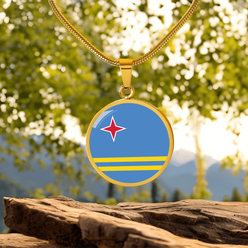 Aruba Flag Pendant Necklace