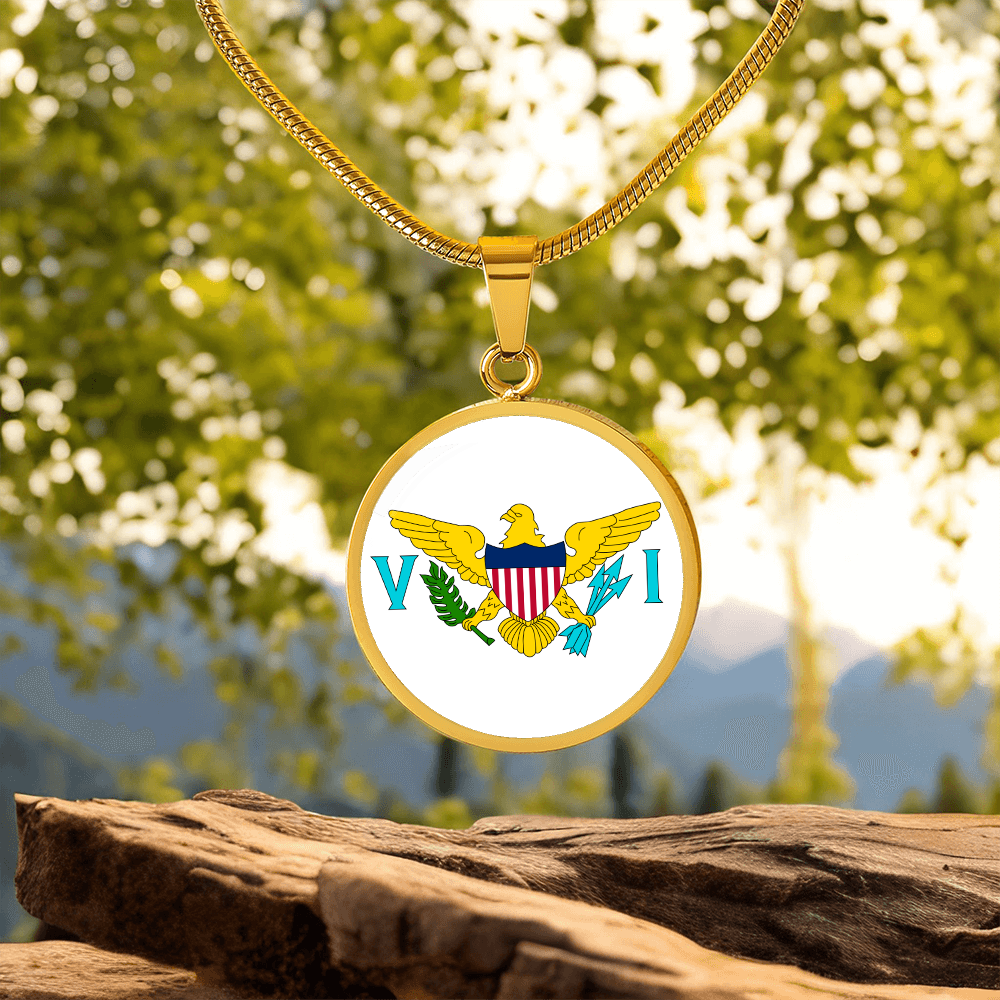 United States Virgin Islands Flag Pendant Necklace