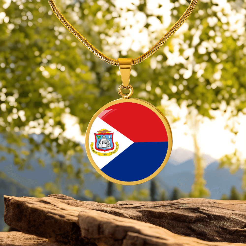 Saint Martin Flag Pendant Necklace