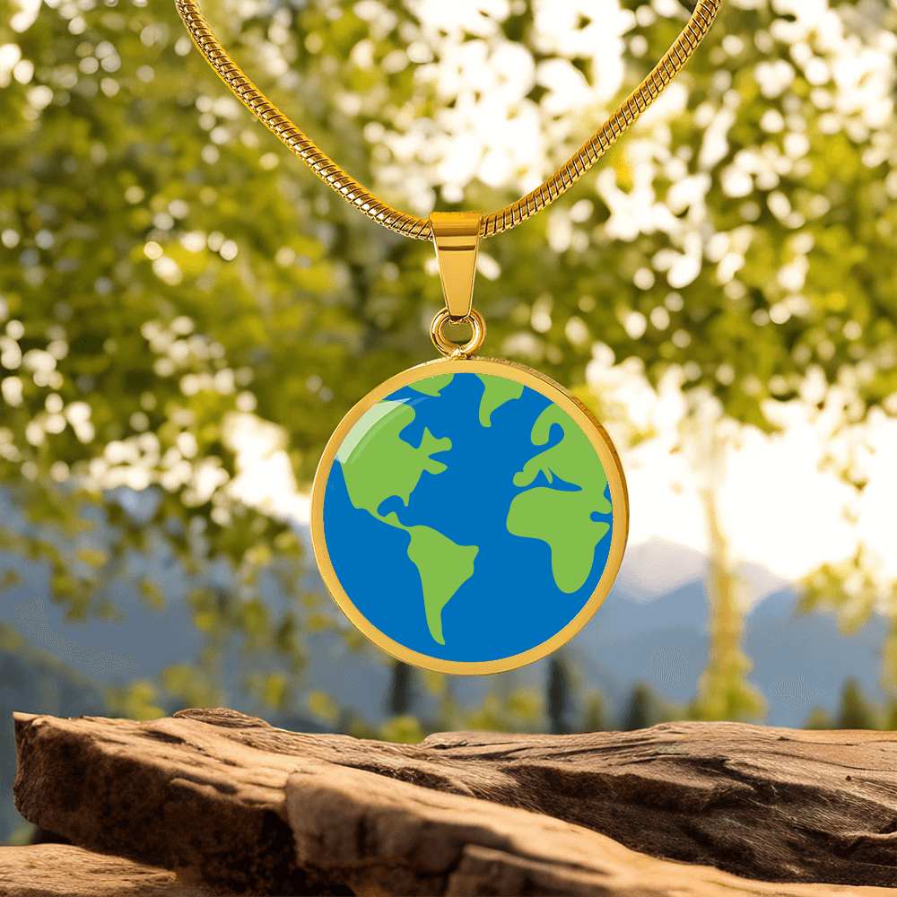 World Flag Pendant Necklace
