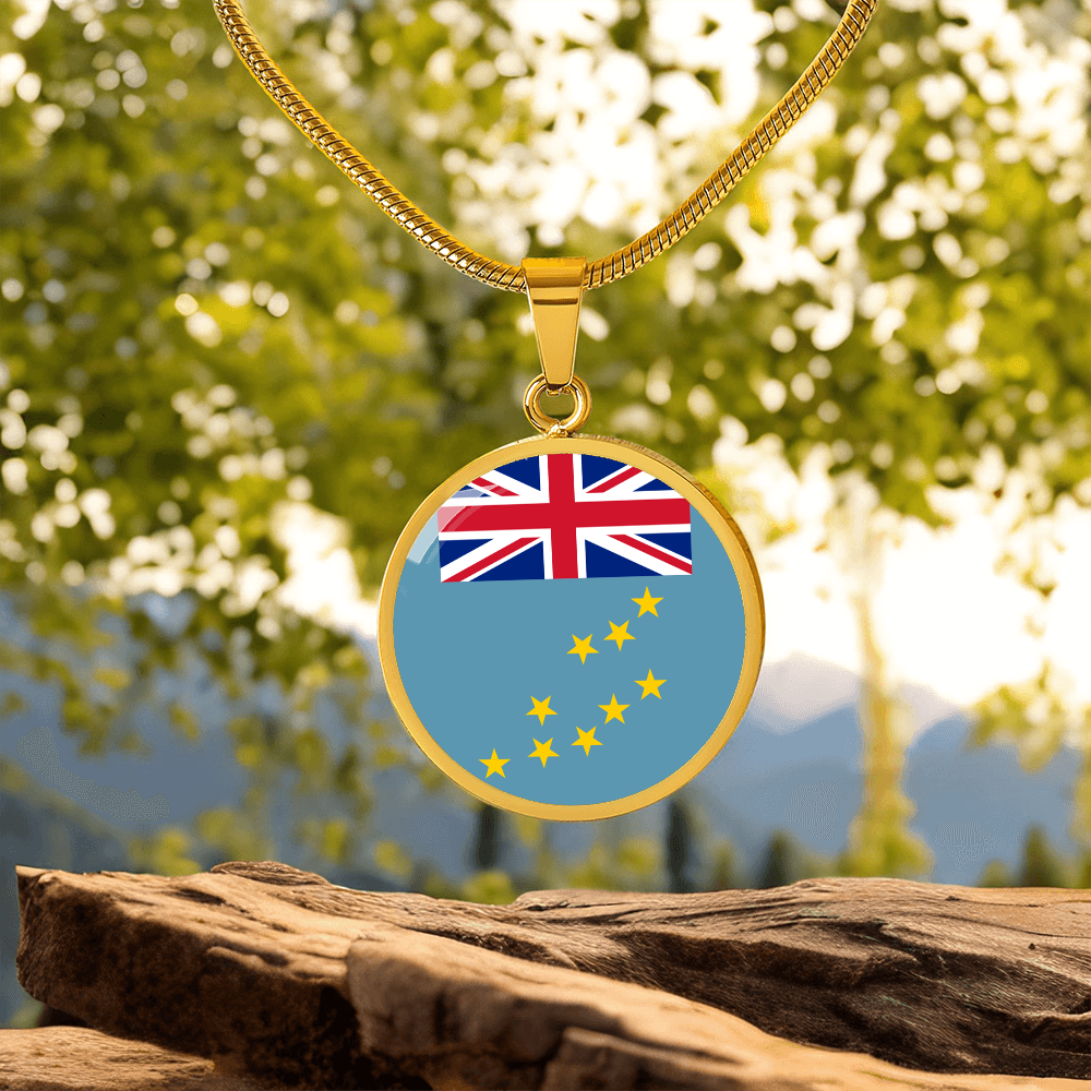 Tuvalu Flag Pendant Necklace