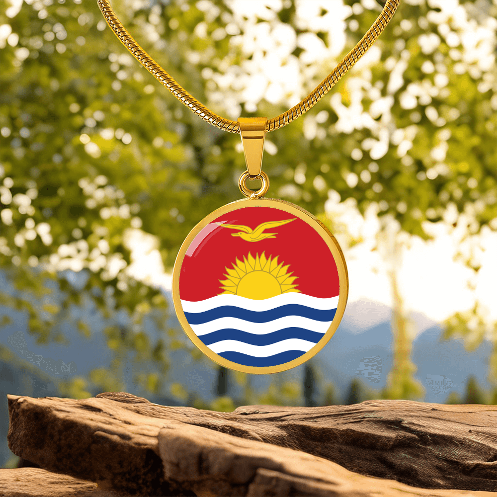 Kiribati Flag Pendant Necklace