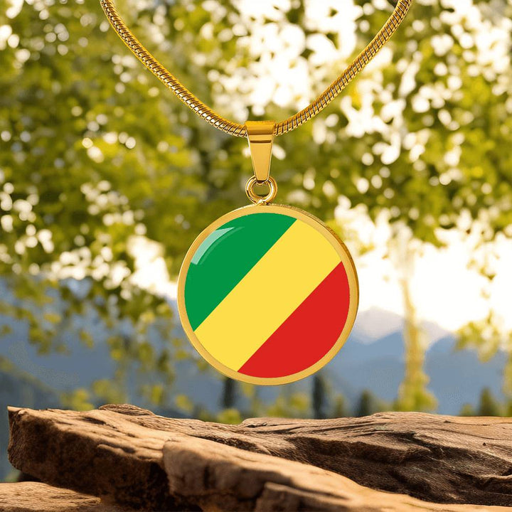 Republic of the Congo Flag Pendant Necklace
