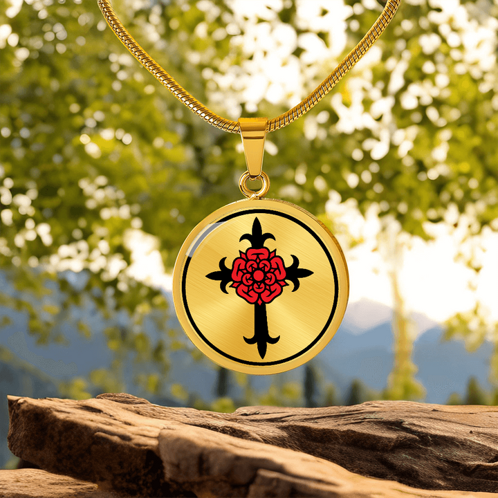 Christian Tudor Rose Cross Necklace