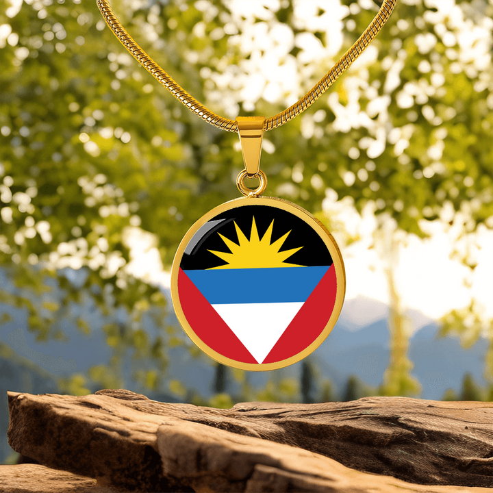 Antigua Flag Pendant Necklace
