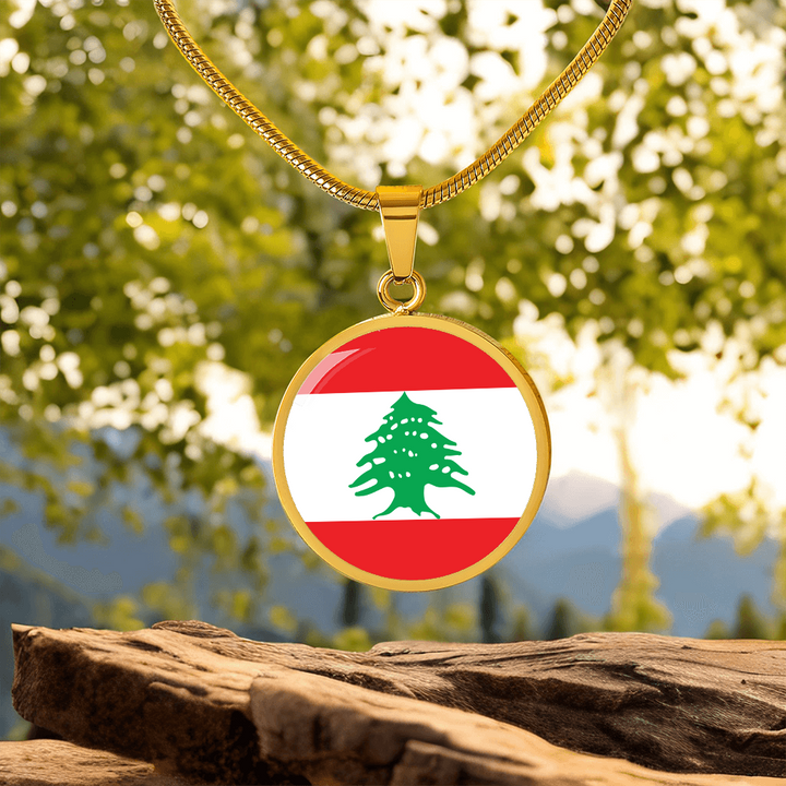 Lebanon Flag Pendant Necklace