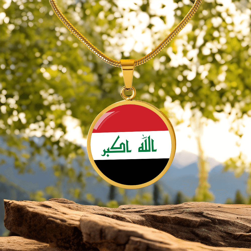Iraq Flag Pendant Necklace