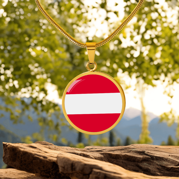 Austria Flag Pendant Necklace