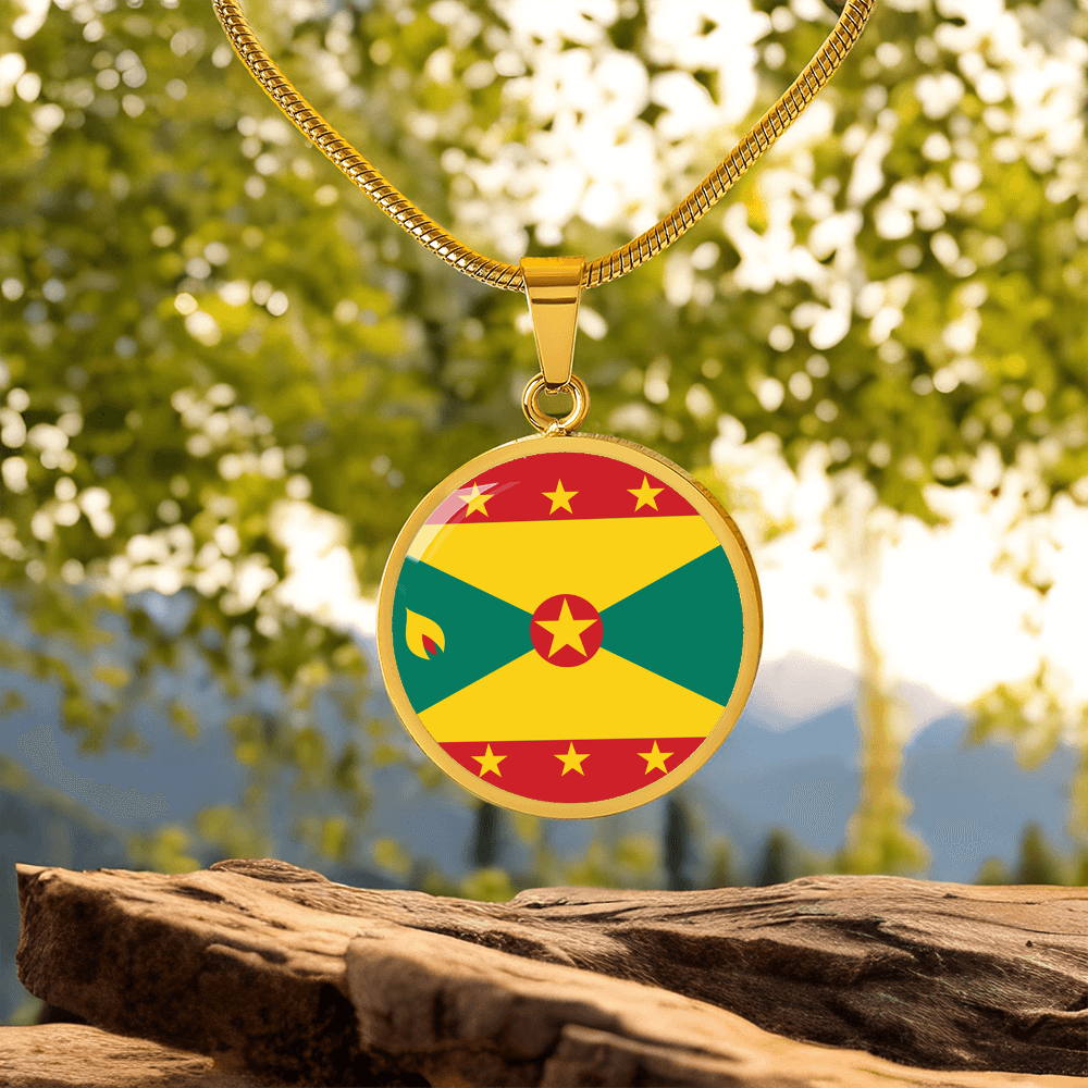 Grenada Flag Pendant Necklace