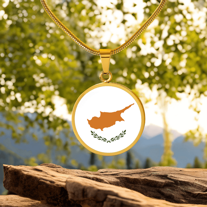 Cyprus Flag Pendant Necklace