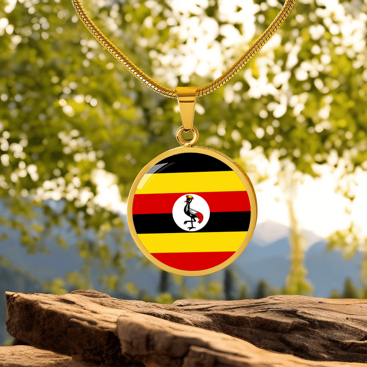 Uganda Flag Pendant Necklace