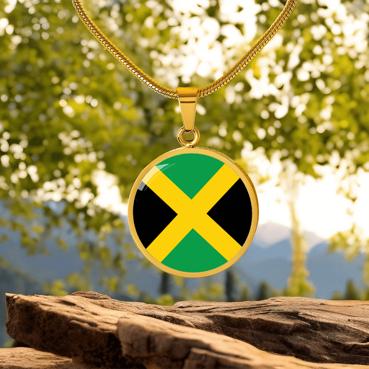 Jamaica Flag Pendant Necklace