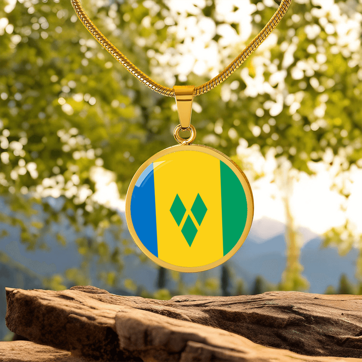 Saint Vincent and the Grenadines Flag Pendant Necklace