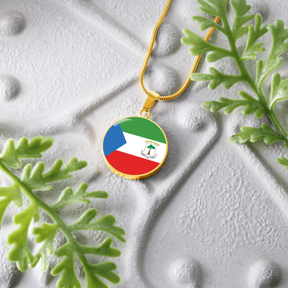 Equatorial Guinea Flag Pendant Necklace