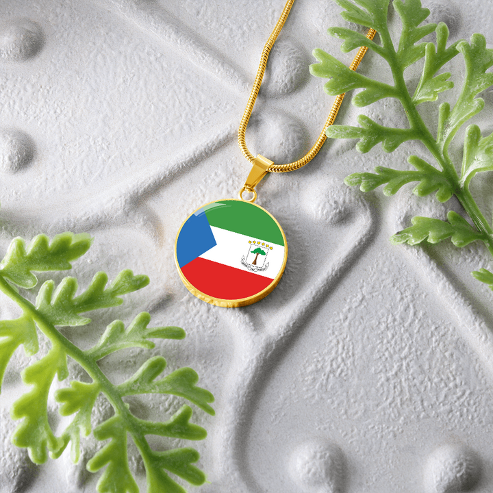 Equatorial Guinea Flag Pendant Necklace