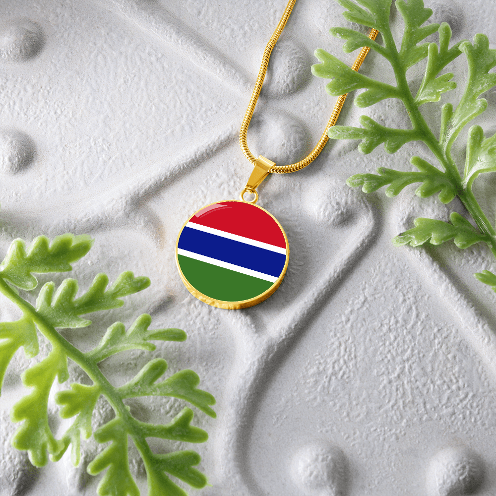 Gambia Flag Pendant Necklace