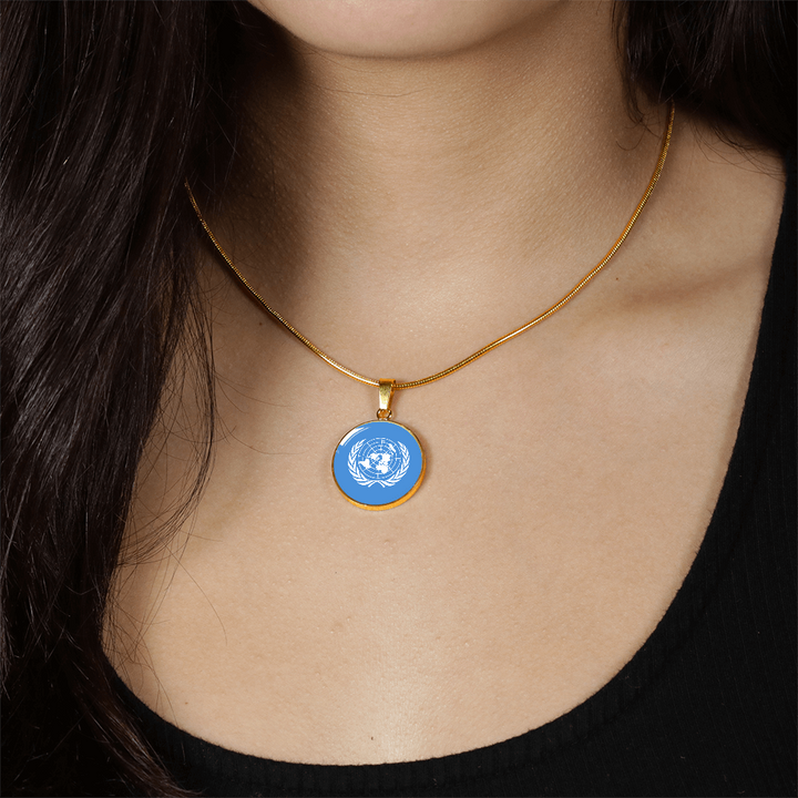 United Nations Flag Pendant Necklace
