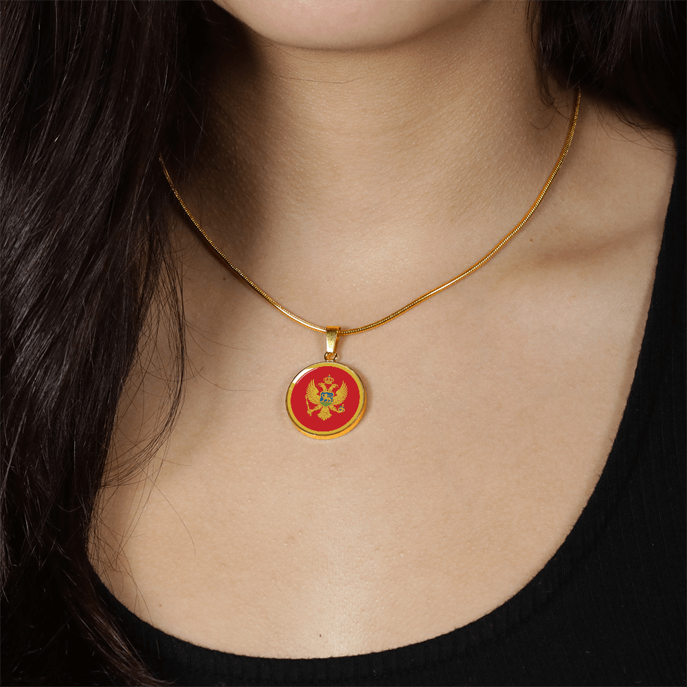 Montenegro Flag Pendant Necklace