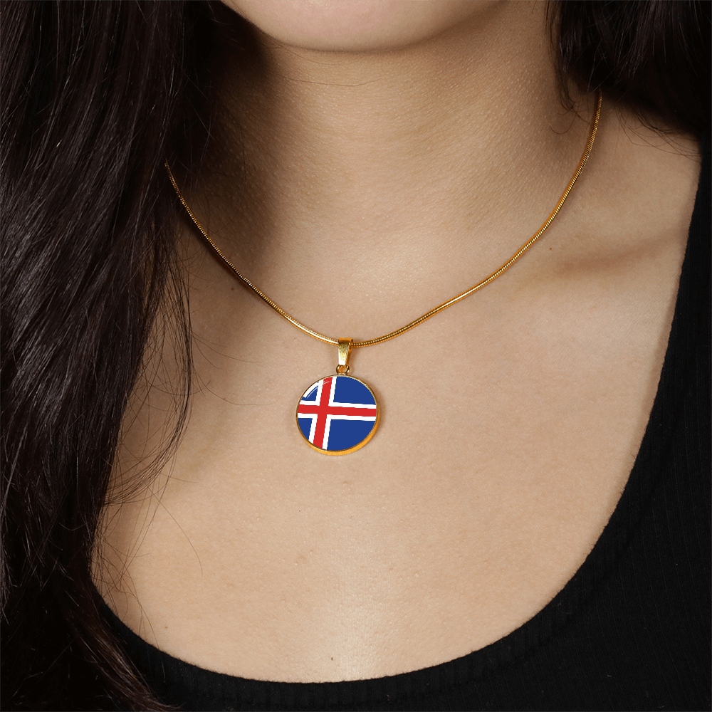 Iceland Flag Pendant Necklace
