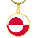 Greenland Flag Pendant Necklace