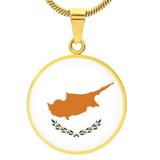 Cyprus Flag Pendant Necklace