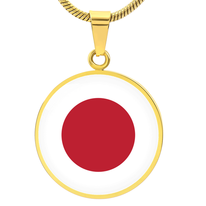 Japan Flag Pendant Necklace