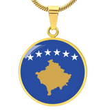 Kosovo Flag Pendant Necklace