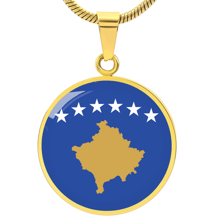 Kosovo Flag Pendant Necklace