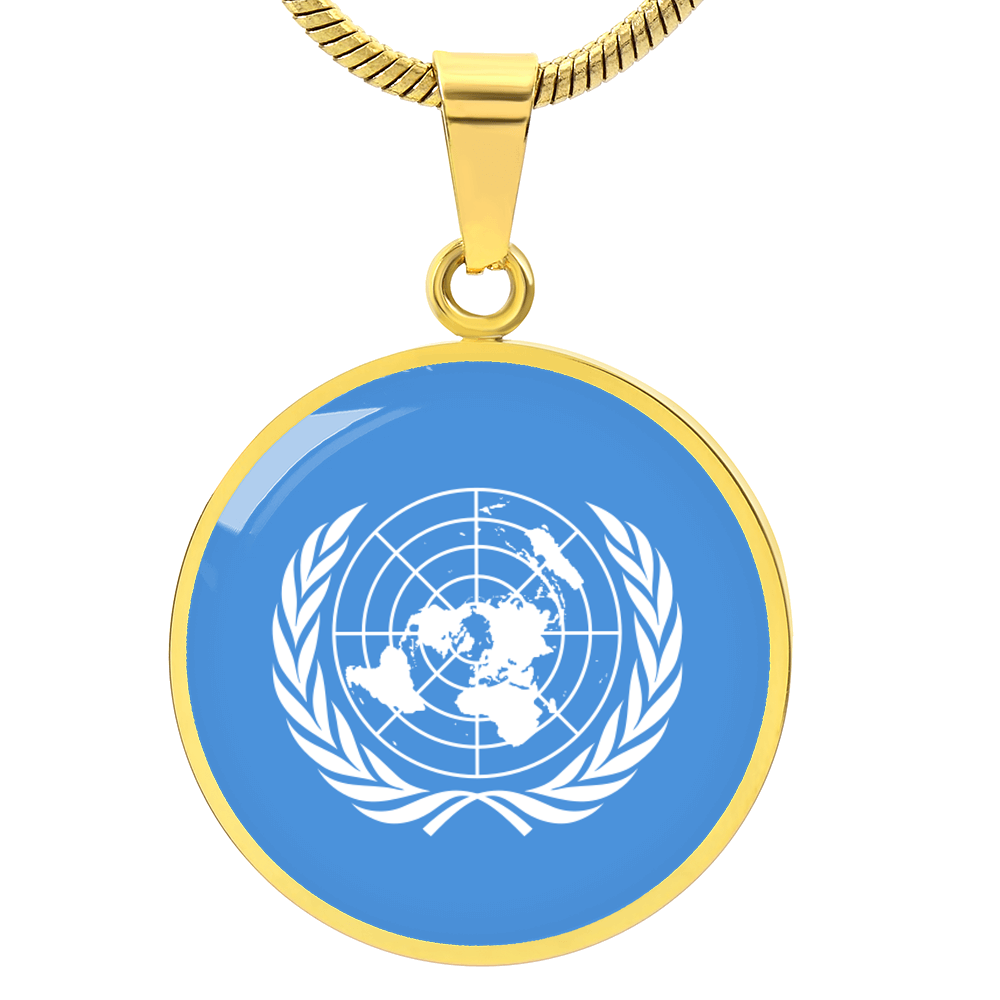 United Nations Flag Pendant Necklace