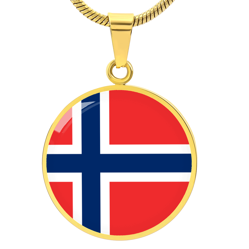 Norway Flag Pendant Necklace