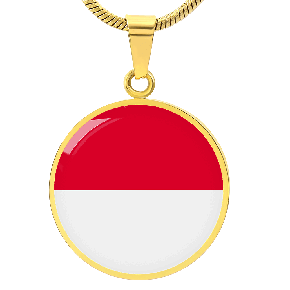 Indonesia Flag Pendant Necklace