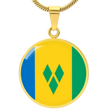 Saint Vincent and the Grenadines Flag Pendant Necklace